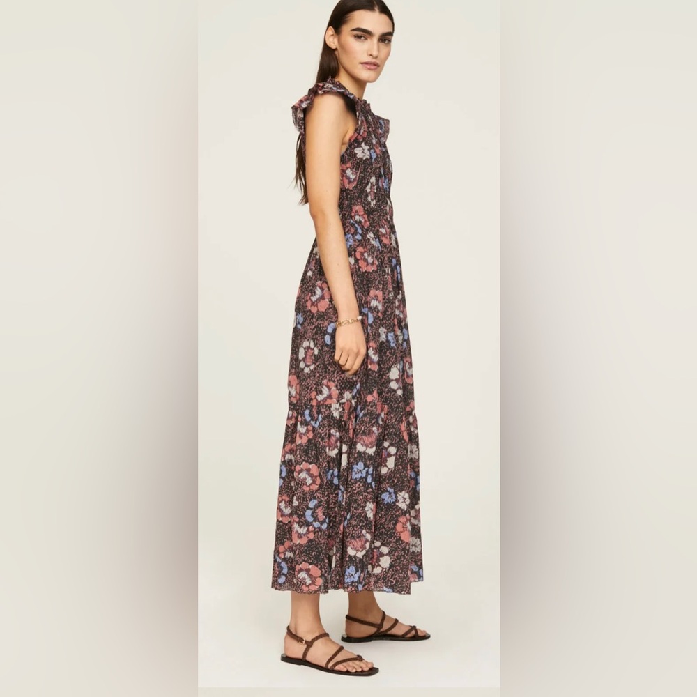 Cleobella Floral Maxi Dress in Black with Pink & Blue Accents - Picture 3 of 10